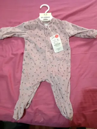 Pijama niña 1-3 meses floral rosa
