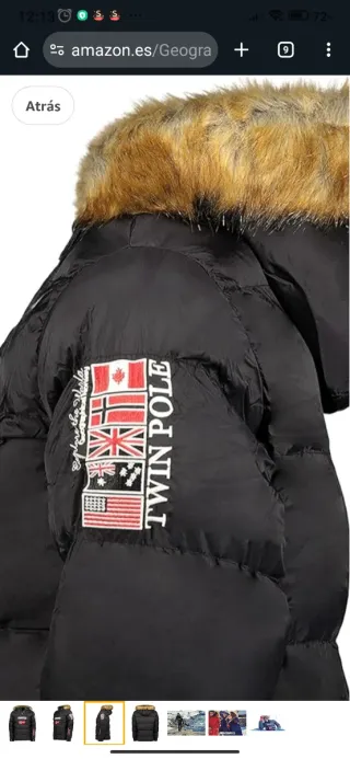 Cazadora Geographical Norway Talla S Negra