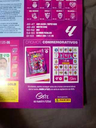Álbum tapa dura Cromos Liga 25/26 Completo