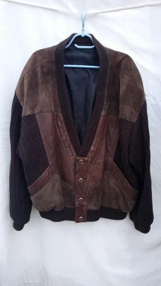 Tricotpiel Chaqueta Vintage Lana y Piel Talla 56