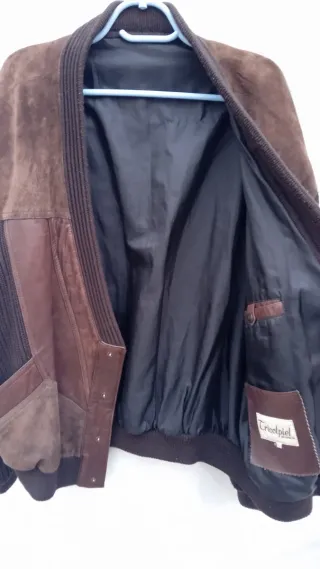 Tricotpiel Chaqueta Vintage Lana y Piel Talla 56