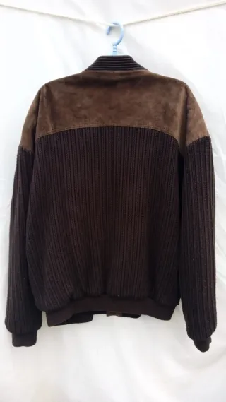 Tricotpiel Chaqueta Vintage Lana y Piel Talla 56