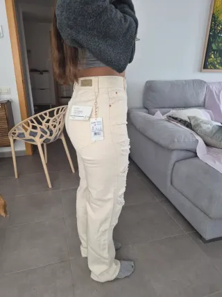 Pantalón Salsa Beige Roto Talla M