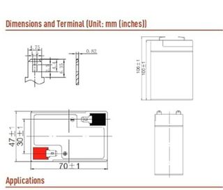 Batería Kaise 6V 4.5Ah Plomo AGM VRLA