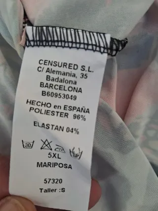 Blusa T 5XL. Medidas en descripción