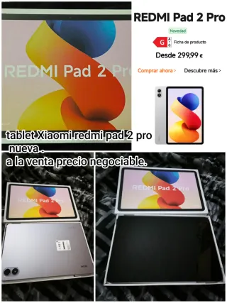 Tablet Xiaomi Redmi Pad 2 Pro Plata nueva