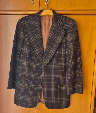 Americana cuadros marrón hombre