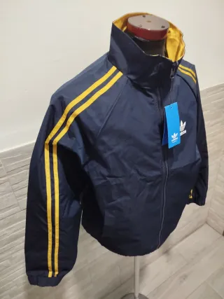 Chaqueta Reversible Adidas Talla L Azul y Dorado