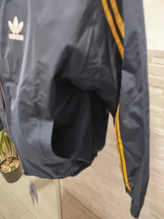 Chaqueta Reversible Adidas Talla L Azul y Dorado