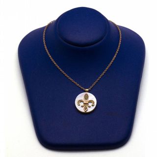 Collar Flor de Lis Oro Rosa y Diamantes