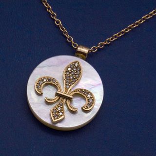 Collar Flor de Lis Oro Rosa y Diamantes