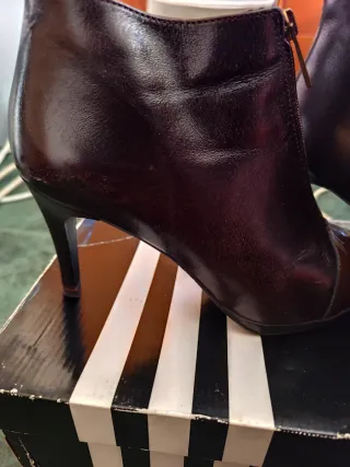 Botines Patricia Miller Marrones Tacon Cremallera