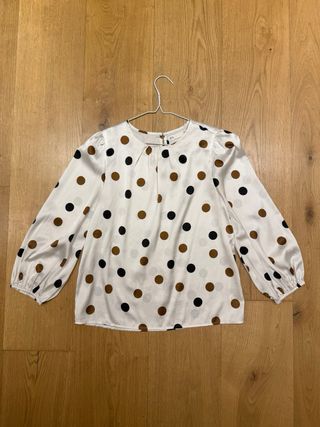 Blusa Sfera lunares blanco talla M