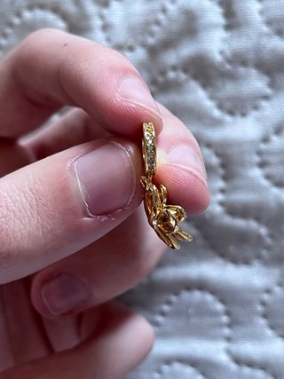 Charm Pandora con Flor Azul Dorada