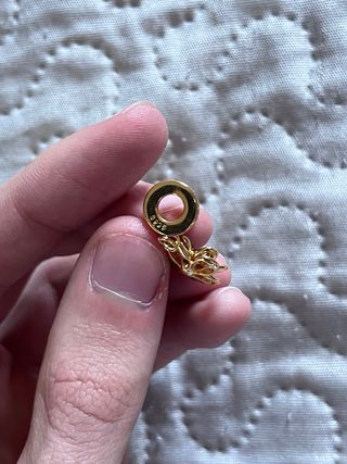 Charm Pandora con Flor Azul Dorada