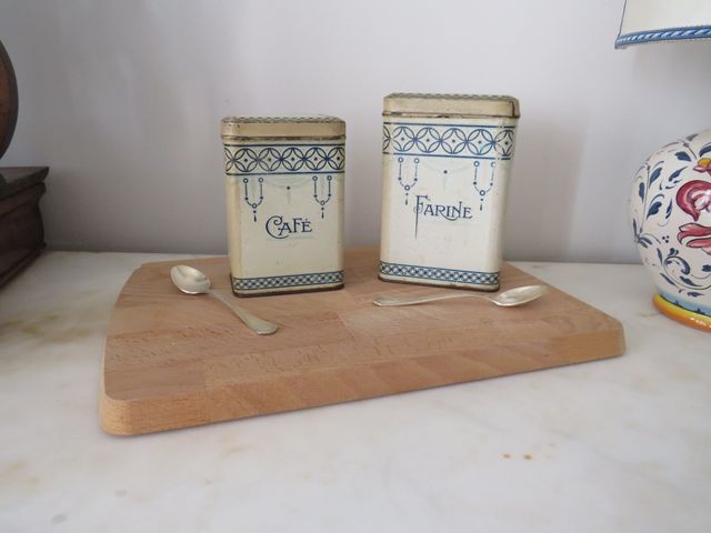Set 2 Scatole Caffè e Farina Latta Vintage