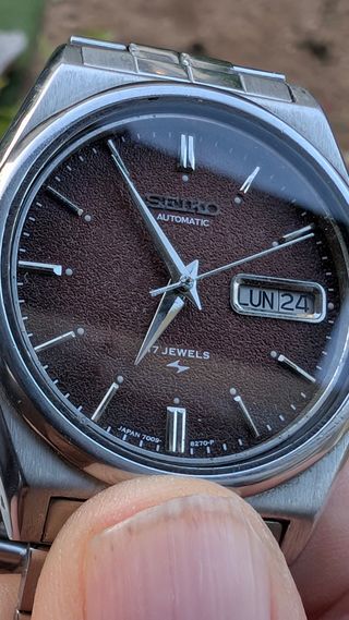 Orologio Seiko Automatico Marrone Argento