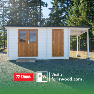 Caseta + porche 15,5 m2 con suelo y tratamiento