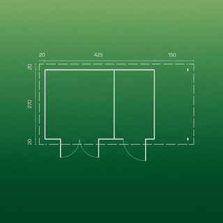 Caseta + porche 15,5 m2 con suelo y tratamiento