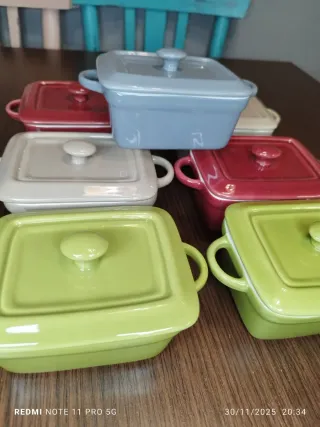 7 Cocottes Cerámica Vintage Francesa