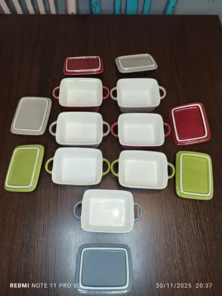 7 Cocottes Cerámica Vintage Francesa