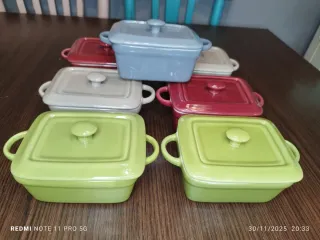 7 Cocottes Cerámica Vintage Francesa