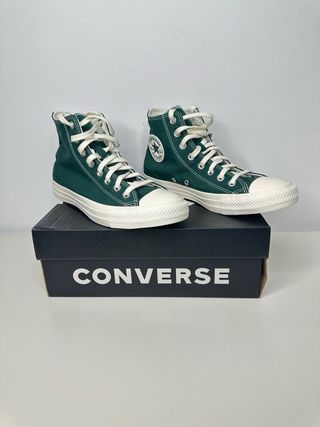Converse Chuck Taylor Talla 40 Verde y Blancas
