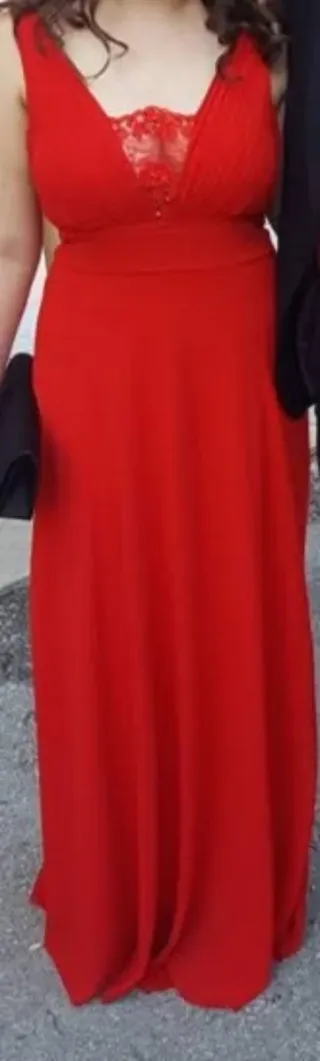 Vestido rojo largo de fiesta