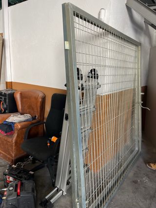 Puerta doble galvanizada 4m + postes