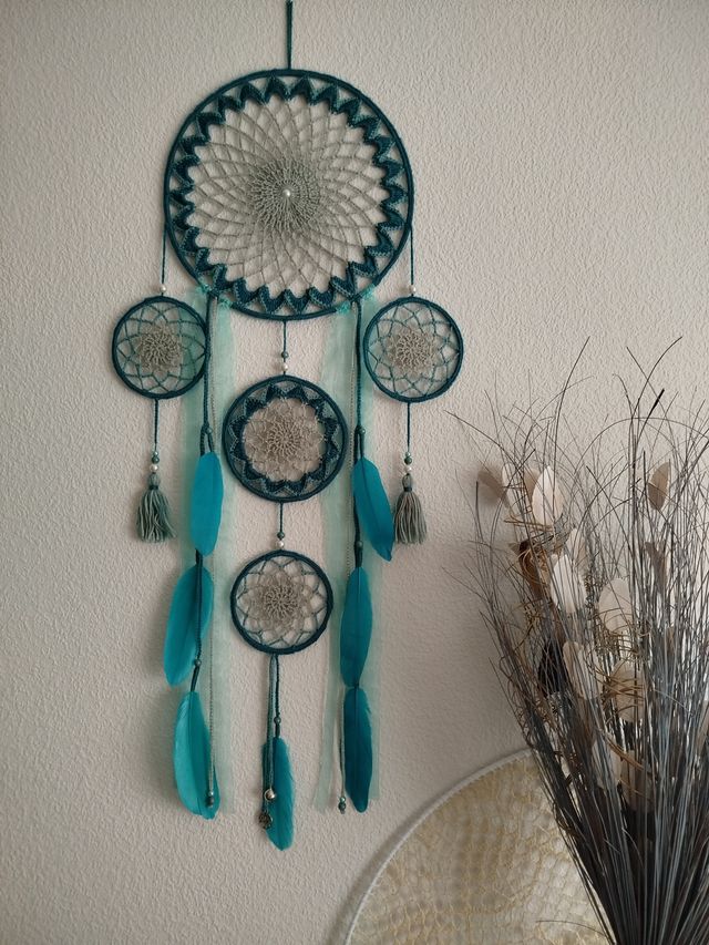 Atrapasueños 30x 1metro -esmeralda/azul agua/verde