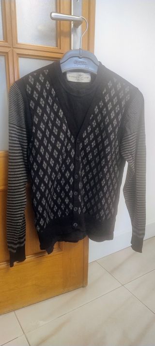 Cárdigan hombre (Alessandro di Lange) negro/gris