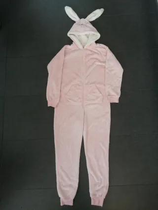 Mono pijama de conejito rosa talla S