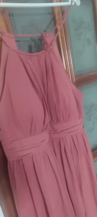 Vestido largo rosa salmón