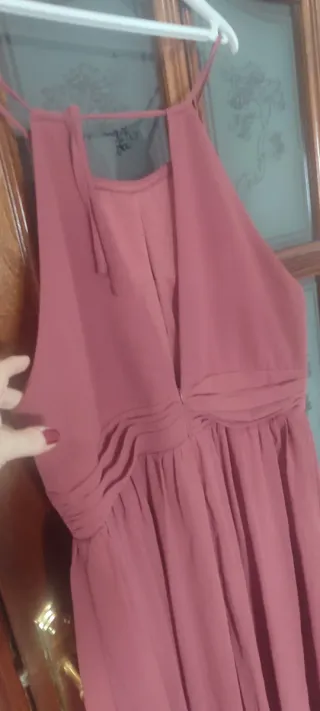 Vestido largo rosa salmón