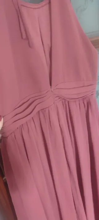 Vestido largo rosa salmón