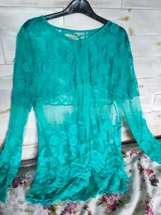 Camiseta encaje mujer talla única