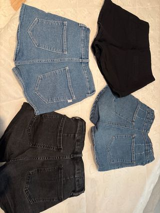 Pantalones cortos vaqueros y negros