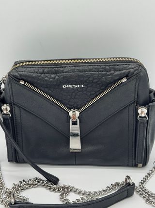 Bolso Diesel Negro Cadena Plata