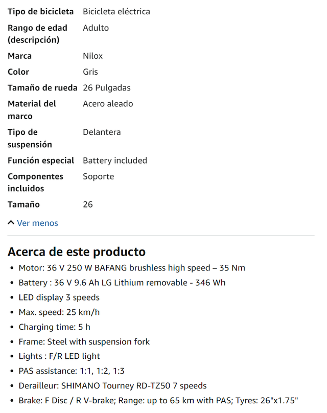 Bicicleta Eléctrica Nilox 5+