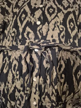 Vestido Estampado Caqui Talla M