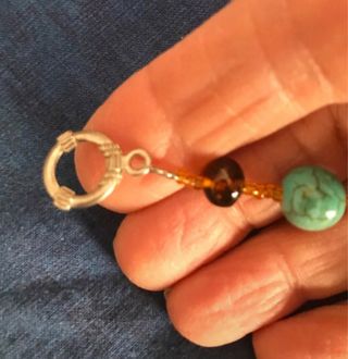 Pulsera Ámbar y Turquesa con Cierre Tortuga