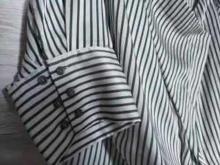 Camisa Massimo Dutti Rayas Verde Talla 40