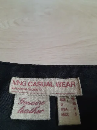 Minifalda de piel Mango Negra