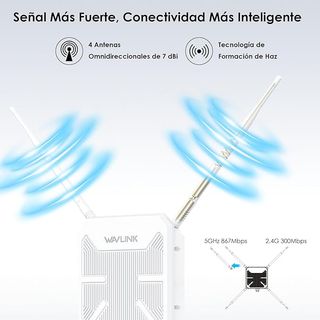 WAVLINK AC1200 Repetidor WIFI WLAN Exterior