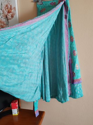 Falda larga estampada talla única