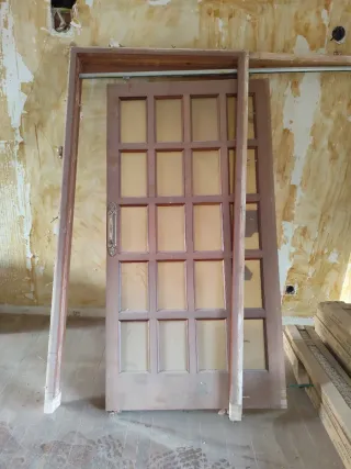 Puerta corredera madera con marco