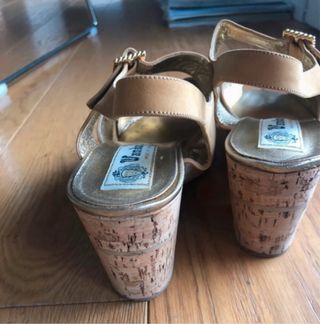 Sandali vintage camoscio e sughero tg 38