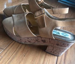 Sandali vintage camoscio e sughero tg 38