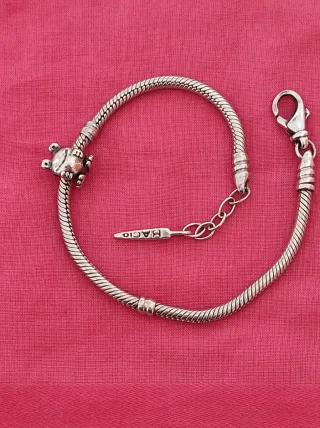 Pulsera Bacio Plata con Charm de Pandora Rana