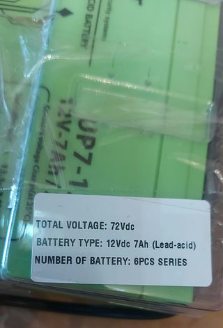 Bloque 6 baterías x 12v 7Ah 20hr